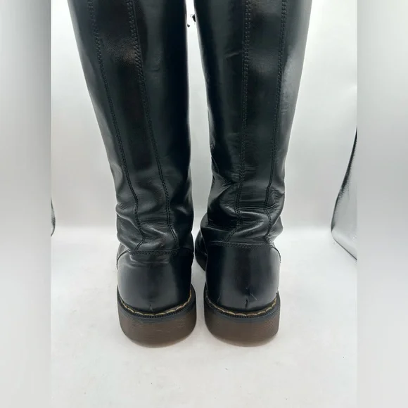 Vintage Dr Martens 1420 20 hole black knee high leather boots England m 8 W 9 - Picture 6 of 13